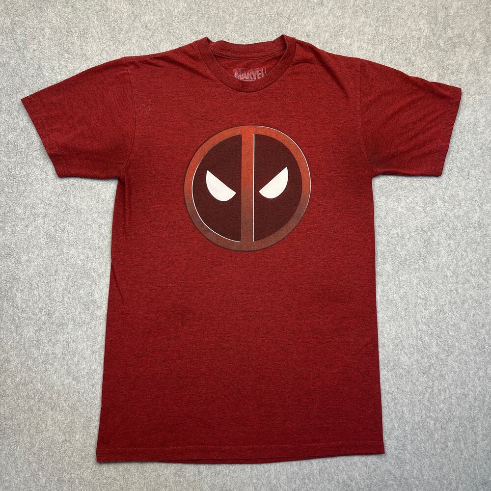 Marvel Deadpool T-Shirt Men's Small Red Crew Neck Short Sleeve‎